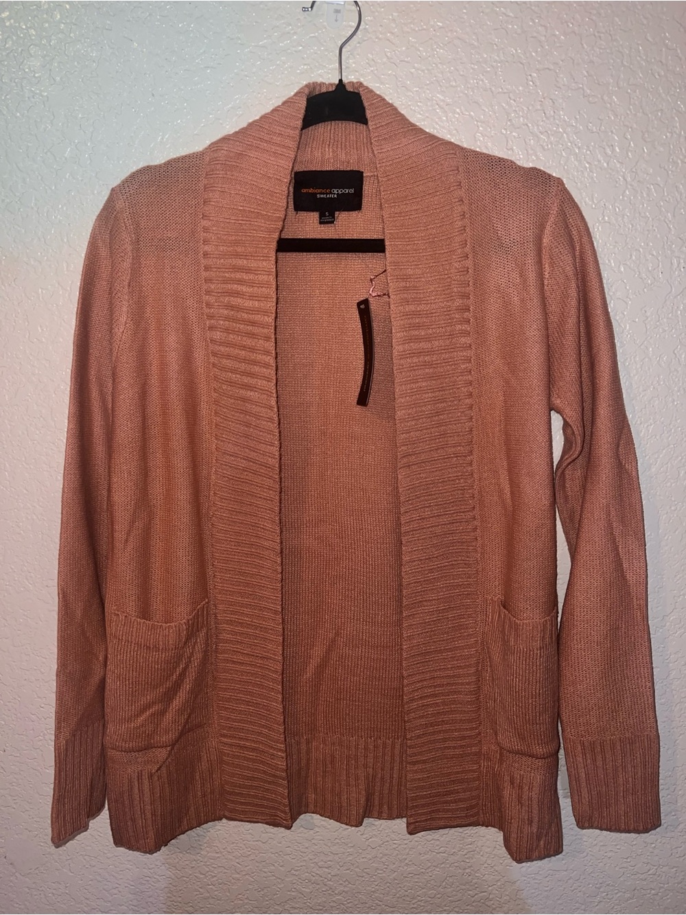 NWT. Ambiance Open-Front Shawl Collar Cardigan